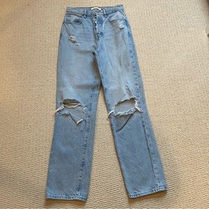 PacSun Light Blue Distressed Dad Jeans Size 26